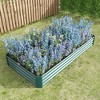 Lirago,91.34"L*44.69"W*11.81"H, Rectangle Galvanized Metal Raised Garden Bed - Large Outdoor Planter Box for Vegetables & Flowers, Green - 3 of 4
