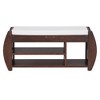 Whisen Retro Multifunctional Storage Bench with Cushion and Curved Side Panel for Entrance and Living Room - image 4 of 4