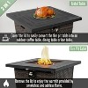 28" Propane Gas Fire Pit Table, 50000 BTU Square Steel Fire Pit with Beautiful Wicker Base for Outside Patio Deck Garden Backyard-Black - 3 of 4