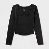 Women's Slim Fit Long Sleeve Corset Top - A New Day™ - 4 of 4