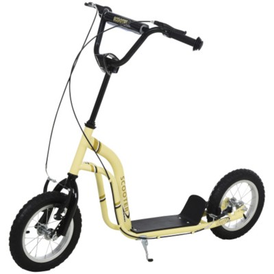 Maggift Kick Scooters Youth Scooter Front and Rear Caliper Dual Brakes Inflatable Front Wheel Ride on Toy for Age 5+, Yellow, 47.3"*22.8"*33.5"