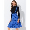 Allegra K Women's Vintage Polka Dots Midi Floral Suspender Skirt - 2 of 4
