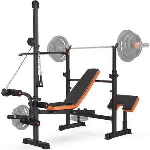 GIKPAL 800lbs 8-in-1 Adjustable Weight Bench Set with Lat Pull Down, Workout Bench Multi-Function Strength Training Bench Press Exercise Equipm - 1 of 4