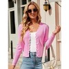 Coolmee Women's Cropped Cardigan Knit ShrugsTops V Neck Button Down Sweaters - 4 of 4