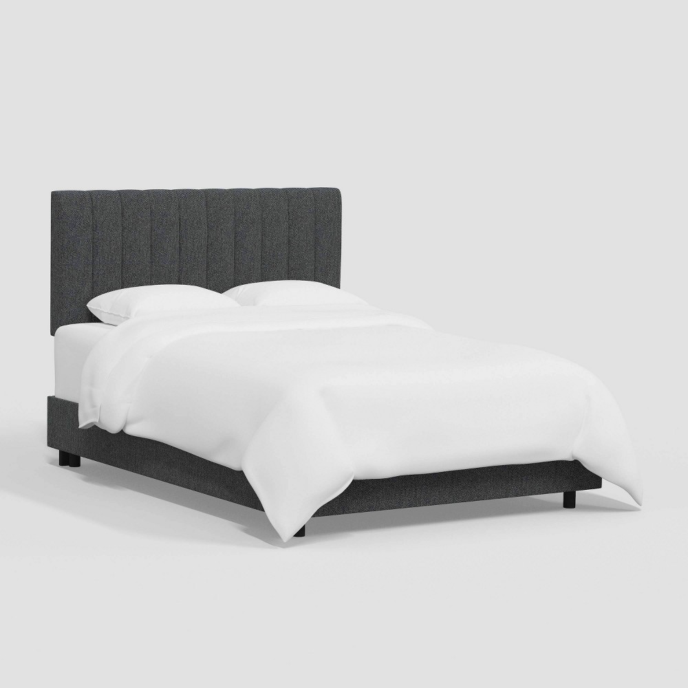 California King Lennon Bed in Tweed Milsap Navy - Threshold™: Pine Frame, Upholstered Headboard, Requires Box Spring