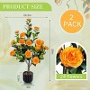 SEVOBAL Artificial Plants 36" Camellia Tree Set with Vibrant Orange Flowers and Lush Greenery for Indoor Outdoor Decor, Orange, 33.49"*6.7"*7.09" - 4 of 4