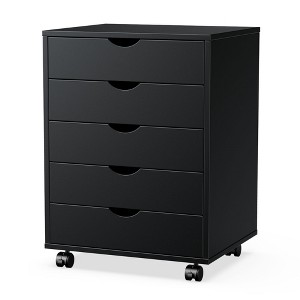 YONWAY 5 Drawer Filing Cabinet with wheels, Vertical Filing Cabinet, Mobile Storage Cabinet, for Legal/Letter/A4/F4 Size, for Home Office and School - 1 of 4