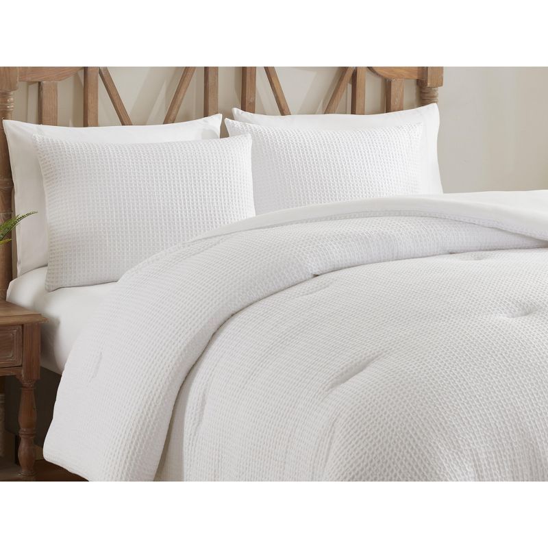 3 Piece Waffle Weave Ultra Soft Comforter with Shams Set by Sweet Home Collection™, 2 of 4