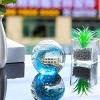 Itopfox 1 Piece Hand Blown Ocean Waves Crystal Ball 3.14 Inch High Clarity Glass Figurine Paperweight for Home Office Ocean Decor - 2 of 4