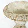 Antique-Style Metal Pedestal Planter Urn With Weathered Finish, Classic Baluster Body, And Distressed Base, Rustic Garden Decor Accent Piece - 4 of 4