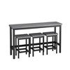 CAVINAS Bar Table and Bar Stool Set of 4, 3 Counter Height Bar Stools and 1 Long Dining Table for Kitchen, Dining Room - 4 of 4