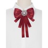 Elerevyo Women's Shirt Dress Rhinestone Ribbon Brooch Bow Tie 1 Pc - 4 of 4
