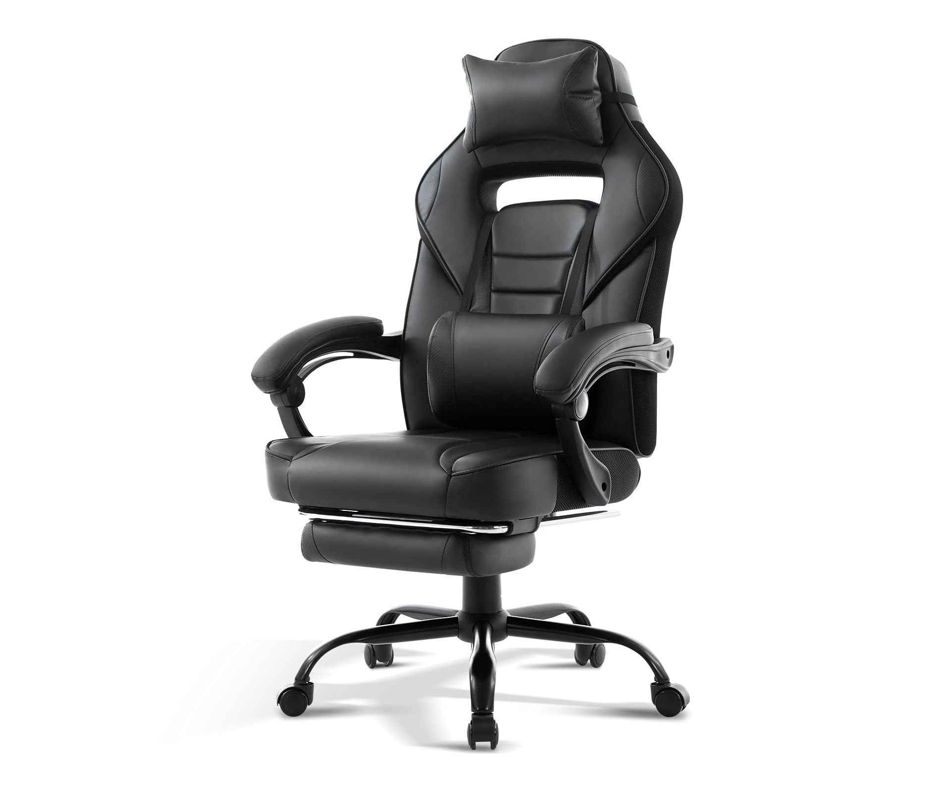 GustoWave Gaming Computer Chair with High Back, Pu Tall Gaming Chairs with Footrest, Reclining Gamer Chair