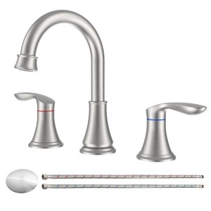Widespread 2-Handle Bathroom Sink Faucet, Lavatory Tap with 3-Hole Setup and 360� Swivel Spout for Vanity Basin - 1 of 4