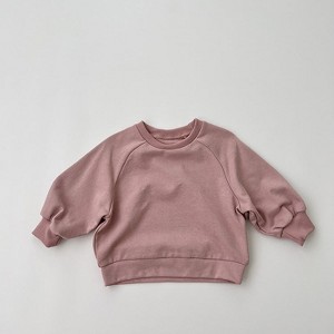 MyKids-Usa Baby Solid Color Long Sleeve Pullover Crewneck Hoodies - 1 of 4