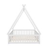 Okak Twin/Full Size Floor Bed Frame with Removable Tent-Shaped Roof &Safety Guardrails for Toddlers 2-6 Years, Easy Assembly Kids Bed, Kids Room - 4 of 4