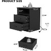 CIPACHO Black Wooden Night Stand with Charger Station USB-C AC Ports 2 Drawers Open Storage - 4 of 4