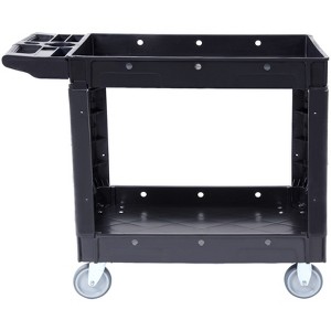 VEVOR Utility Service Cart, 2 Shelf 550LBS Heavy Duty Plastic Rolling Utility Cart with 360° Swivel Wheels - 1 of 4