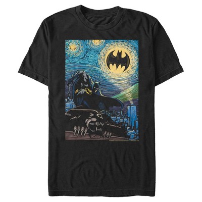 Men's Batman The Starry Night Signal T-shirt - Black - X Large : Target