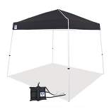 Z-Shade 10 x 10 Foot Angled Leg Outdoor Canopy Tent with a Push Button Locking System and Z-Shade 4 Pack of Heavy Duty Leg Weight Bags, Black