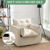 Modern Upholstered Arm Chair,Comfy Single Sofa Chair Reading Sofa with Metal Base,Swivel Accent Chair with Back Support Pillow for Living Room - 4 of 4