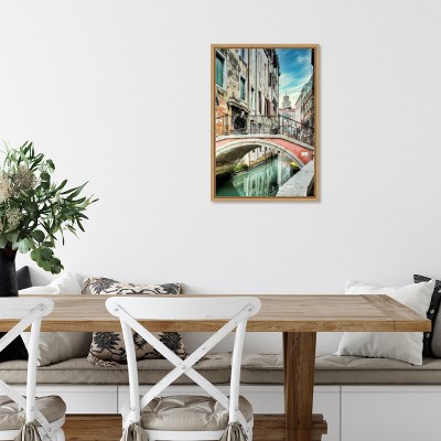 Venetian Canal Cityscape Framed Canvas Print 16 x 23