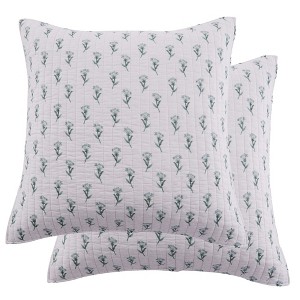 Apolonia Botanical Floral Quilted Euro Sham - 2pk - Villa Lugano by Levtex Home - 1 of 3