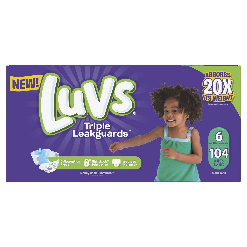 Luvs Ultra Leakguards Diapers, Size 6, 104 Count