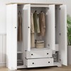 TiramisuBest 4 Door Wardrobe Armoire Closet with 2 Drawers - 2 of 4