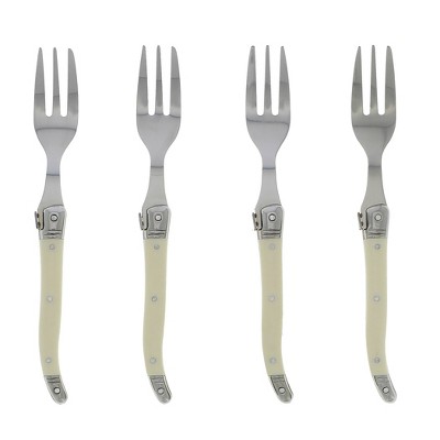 French Home Laguoile 4pk Stainless Steel Cake Forks White