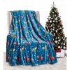 Kate Aurora Blue Christmas Reindeer Puppies Ultra Soft & Plush Accent Throw Blanket - 50 in. W x 60 in. L - 2 of 2