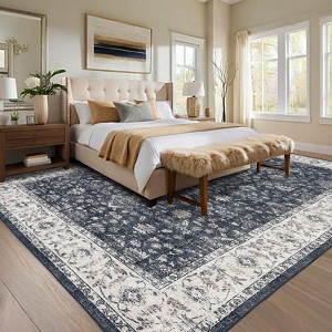 Washable Area Rugs for Living Room Bedroom Area Rug Boho Vintage Rugs Slip Low Pile Soft Lightweight Carpet Indoor - 1 of 4