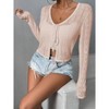 Women's Cute Handmade Cardigan Summer Little Sweater Lightweight Top with Small Flowers Pattern - 2 of 4