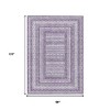 Lavender And Ivory Geometric Washable Indoor Outdoor Area Rug - 3 of 4