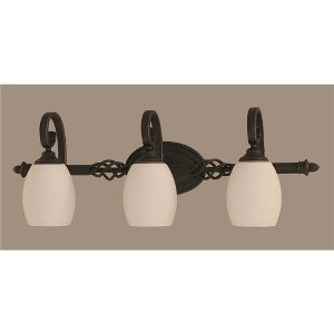 Toltec Lighting Elegante 3 - Light Vanity in  Dark Granite with 5" White Linen  Shade - 1 of 1