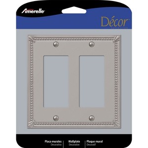Amerelle Imperial Bead Brushed Nickel 2 gang Metal Decorator Wall Plate 1 pk - 1 of 1