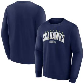 NFL Seattle Seahawks Men's Varsity Letter Long Sleeve Crew Fleece Sweatshirt