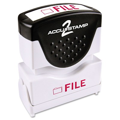 Accustamp2 Pre-Inked Shutter Stamp with Microban Red FILE 5/8 x 1/2 035576