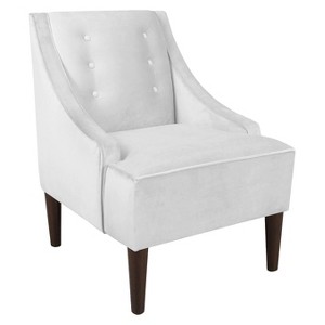 Skyline Custom Upholstered Swoop Arm Chair - Skyline Furniture , Velvet White