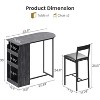 Jojoka 3-Piece Pub Dining Set with Three-Tier Storage Shelf for Small Apartments - 3 of 4