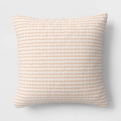 18"x18" Waffle Woven Square Outdoor Throw Pillows Beige - Threshold™ designed with Studio McGee