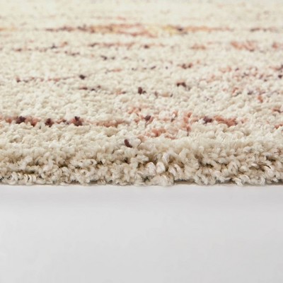 Cream and Brown High Pile Stain-Resistant Rectangular Area Rug