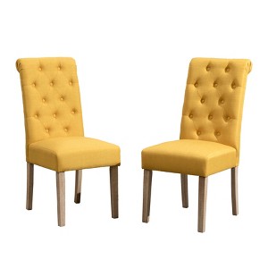 Dexmalle Solid Wood Tufted Parsons Dining Chair - 1 of 4
