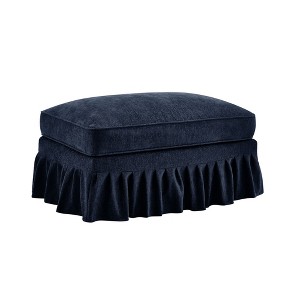 CAVINAS 35.4" Chenille Ottoman Footrest, Modern Shoe Bench Vanity Chair Coffee Table with Detachable Skirt for Living Room, Bedroom - 1 of 4