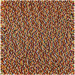Unique Loom Felt Ball Collection Area Rug - Cloud - 1 of 4