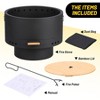 26 Inch Smokeless Fire Pit Outdoor-Outside Wood Burning with 360°Airflow, Removable Ash Pan & Bamboo Lid Rainproof Cloth - Low Smoke Backyard Fire Pit - 4 of 4