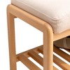 Lyngins 3D Lamb Fleece Fabric Ottoman with Storage, Foot Stool, Shoe Bench, Entryway Bench, Beech Wood Storage Rack Organizer with Cushion - 3 of 4