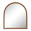 Solid Wood Straight Edge Right-Angle Arched Walnut Color Hanging Mirror 90x80x2cm (Double-Sided Mounting) - 4 of 4