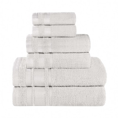 Cotton Medium Weight 6 Piece Bathroom Towel Set, Platinum - Blue Nile Mills : Target