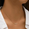 Hollywood Sensation 18K Gold Plated Sterling Silver Necklace with Three Round Cut Cubic Zirconia Stones 16 Inches Gold - 3 of 4